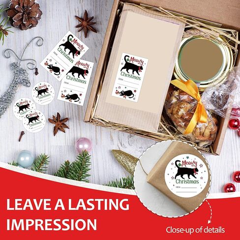 Christmas Dog Gift Tags Stickers, Holiday Labels for Present, 20 Round & 20 Rectangle Writable Self-Adhesive Name Tags, Fits Party Supplies Decor, Gift Wrapping, DIY Handcraft, Envelope Seals-A20 in Saudi Arabia