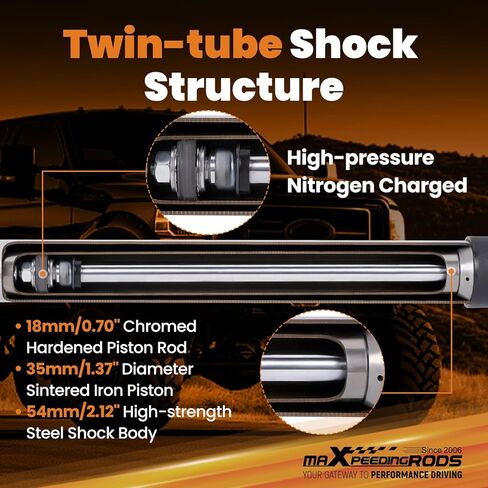 maXpeedingrods Fit 5-7.5" Lift Rear Shocks for 1999-2016 Ford F-250 F-350 RWD 4WD in Saudi Arabia