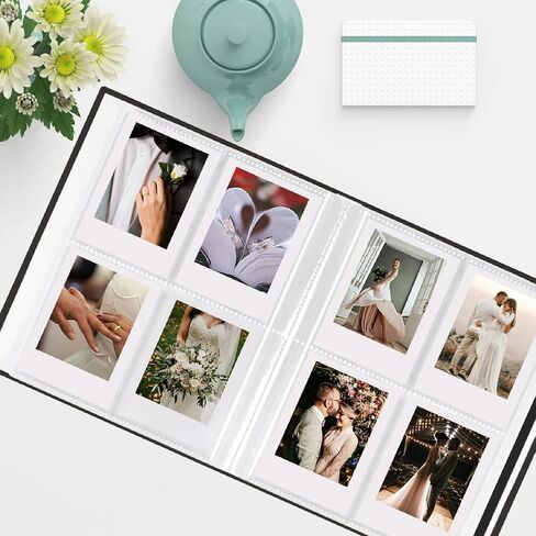 ألبوم صور Mini Instax 208 صورة مقاس 2x3 بوصة كتاب صور لكاميرا Fujifilm Polaroid الفورية، كتاب بولارويد بغلاف مقوى من الكتان للصور واحتفالات الذكرى السنوية للعائلة والسفر وإجازات الطفل باللون البيج، عبوة واحدة in Kuwait