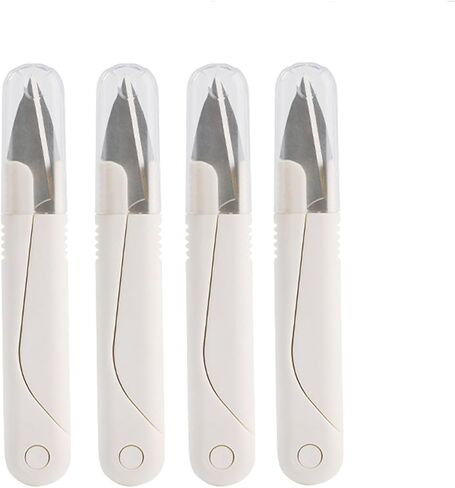4.3inch Sewing Scissors(Pack of 3),Yarn Thread Cutter Small Snips Trimming Nipper with Cap,Portable Embroidery,Mini DIY Supplies,Yarn Scissors(White) in Saudi Arabia