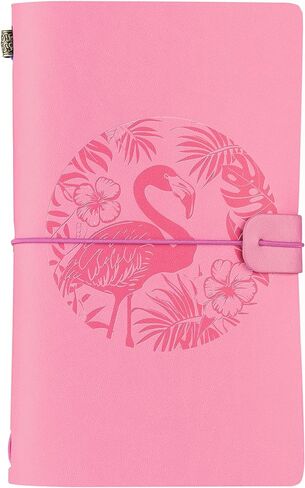 هدايا InnoBeta Flamingo للنساء، مجلة Flamingo، دفتر ملاحظات قابل لإعادة الملء منقوش بالجلد النباتي بطابع Flamingo - هدايا لعيد الميلاد وأعياد الميلاد in Kuwait