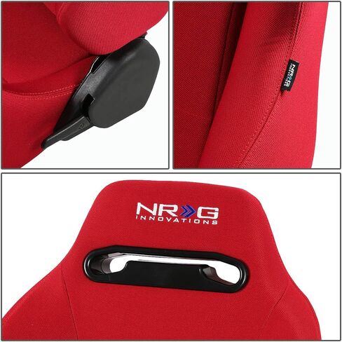 Auto Dynasty NRG Type-R Style Reclinable Racing Seats Bundle with Steel Mounting Brackets Compatible with Honda Civic Acura Integra 92-01, 4-Piece, Red Cloth in Saudi Arabia