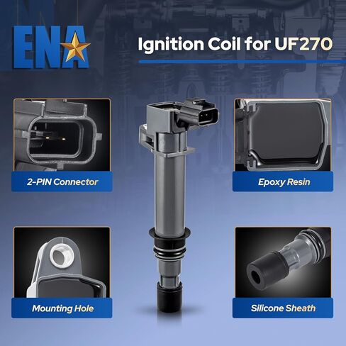 ENA Set of 6 Ignition Coil Pack Compatible with Jeep Dodge Ram Mitsubishi Cherokee Liberty Commander Dakota Durango Nitro 1500 3.7L V6 Replacement For UF270 UF297 UF399 in Kuwait