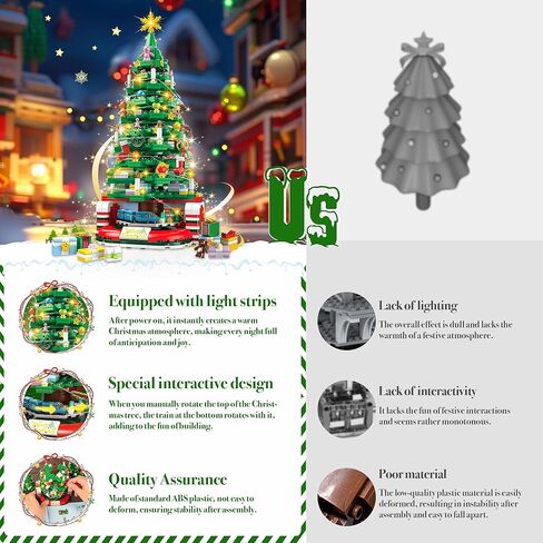 Christmas Tree Building Set, Christmas Tree 2025 Collectible Holiday Building Block Home Decor, Ornaments for Boys, Girls and Adults, 888Pcs, Deep Green in Saudi Arabia