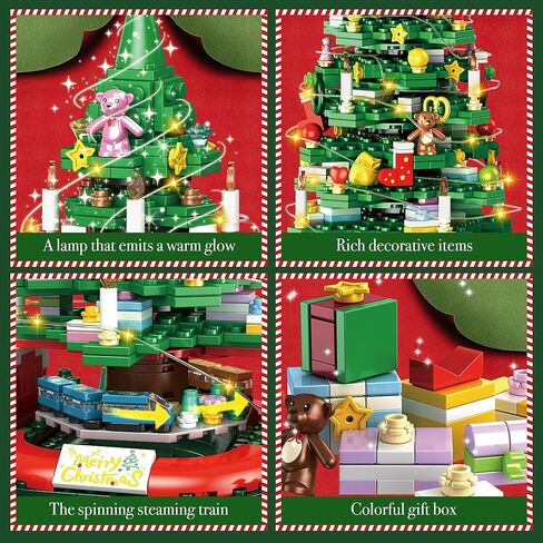 Christmas Tree Building Set, Christmas Tree 2025 Collectible Holiday Building Block Home Decor, Ornaments for Boys, Girls and Adults, 888Pcs, Deep Green in Saudi Arabia