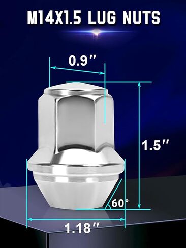 14x1.5mm Lug Nuts Replacement for Wrangler Gladiator Grand Cherokee, 20 Pcs 7/8 Hex 1.46 Inch OEM Factory Style Large Acorn Seat Lug Nuts for Ram 1500 2500 Factory Wheels in Kuwait