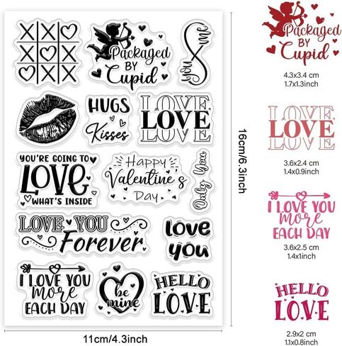 Valentine's Day Greetings Clear Stamp Custom Silicone Clear Stamps Music Seal Stamps for DIY Scrapbooking Photo Album Decorative Cards Making, Festivals, 6.3X 4.33x 0.12inch in Saudi Arabia