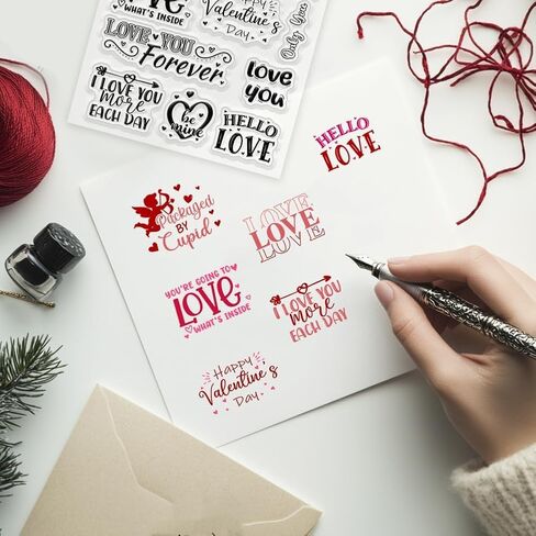 Valentine's Day Greetings Clear Stamp Custom Silicone Clear Stamps Music Seal Stamps for DIY Scrapbooking Photo Album Decorative Cards Making, Festivals, 6.3X 4.33x 0.12inch in Saudi Arabia