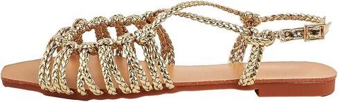 Verdusa Women's Metallic Braided Slingback Sandals Casual Strappy Sandals in Kuwait