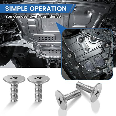 Engine Splash Shield Hardware Kit Includes Lower Cover Pins, Screws and Access Clips Compatible with Honda Civic Accord CRV Acura (4Pcs Screws) in Kuwait