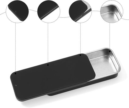 YBEATY 9 Pcs Mini Metal Box Containers Slide Top Rectangular Storage Organizer Containers Bobby Pin Holder Small Aluminum Tins for Home Lip Balm Storage DIY Use Jewelry Crafts Candy Card in Saudi Arabia