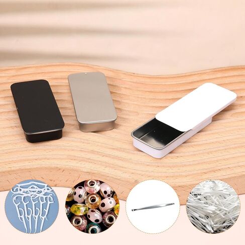 YBEATY 9 Pcs Mini Metal Box Containers Slide Top Rectangular Storage Organizer Containers Bobby Pin Holder Small Aluminum Tins for Home Lip Balm Storage DIY Use Jewelry Crafts Candy Card in Saudi Arabia