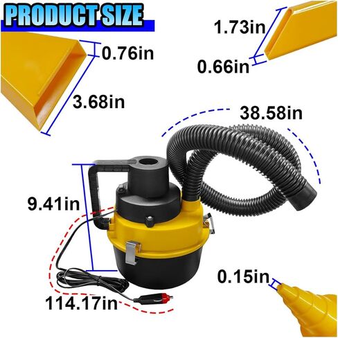 Car Vacuum Cleaner, DC 12V Multi-Purpose Automotive Wet and Dry Vacuum with 3 Nozzles, Portable Handheld Vehicle Interior Duster for Car, Office, Home, Floor (Red) in Saudi Arabia