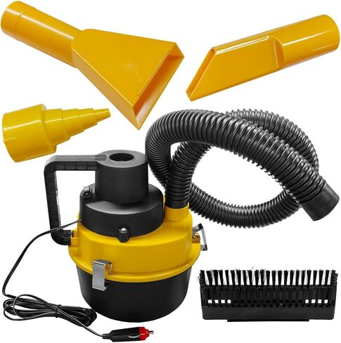 Car Vacuum Cleaner, DC 12V Multi-Purpose Automotive Wet and Dry Vacuum with 3 Nozzles, Portable Handheld Vehicle Interior Duster for Car, Office, Home, Floor (Red) in Saudi Arabia