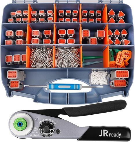 مجموعة أدوات تجعيد موصل JRready ST6360 Deutsch DTM، أداة تجعيد ألمانية جديدة وموصلات 2 3 4 6 8 12 دبوس مع اتصال صلب، مقاس 20 محطة صلبة 20-22AWG للموصلات الكهربائية للسيارات in Kuwait