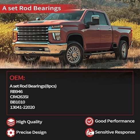 STD RB946 Rod Bearings Set for Chevrolet for Toyota for Pontiac 1.8L 1998-2008 Standard Size Connecting Rod Bearing kit Replace CR4263SI 13041-22020 BB1010 in Saudi Arabia