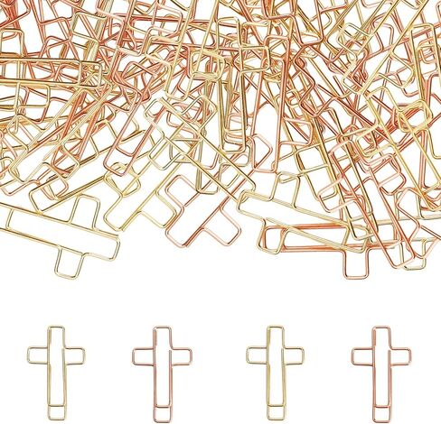 60PCS Cross Paper Clips Bible Bookmark Rose Gold Paper Clips Book Marks for Bibles Study Supplies Bible Study Kit Cute Binder Clip Christian Accessories Christian Gifts for Women in Saudi Arabia