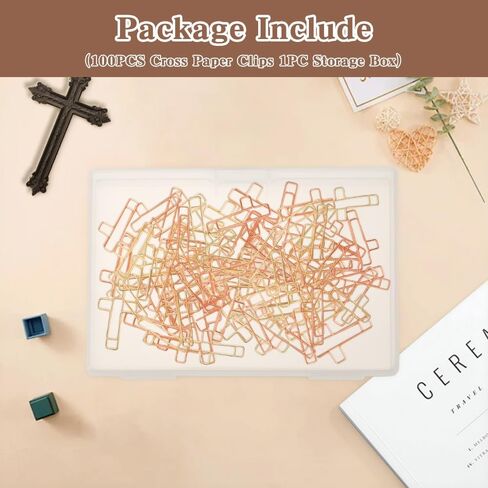 60PCS Cross Paper Clips Bible Bookmark Rose Gold Paper Clips Book Marks for Bibles Study Supplies Bible Study Kit Cute Binder Clip Christian Accessories Christian Gifts for Women in Saudi Arabia