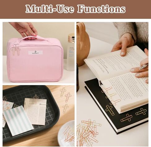 60PCS Cross Paper Clips Bible Bookmark Rose Gold Paper Clips Book Marks for Bibles Study Supplies Bible Study Kit Cute Binder Clip Christian Accessories Christian Gifts for Women in Saudi Arabia