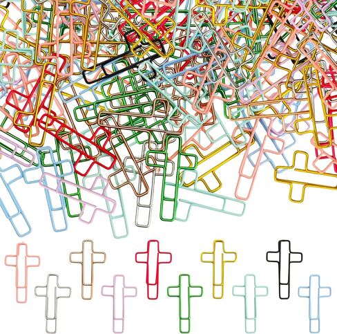 60PCS Cross Paper Clips Bible Bookmark Rose Gold Paper Clips Book Marks for Bibles Study Supplies Bible Study Kit Cute Binder Clip Christian Accessories Christian Gifts for Women in Saudi Arabia