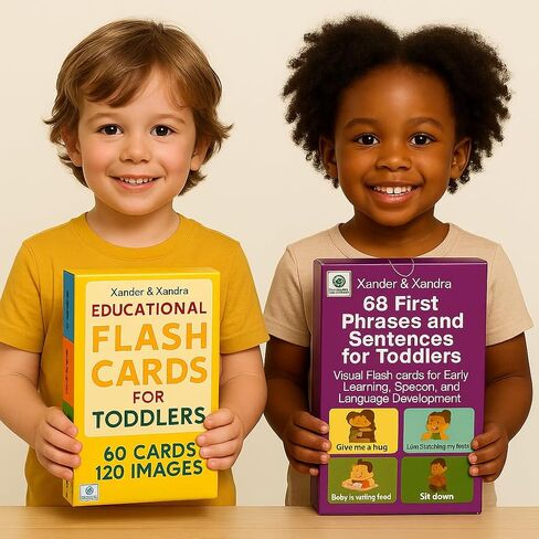 68 First Phrases and Sentences for Toddlers – Recyclable, Durable, Waterproof & Double-Sided Visual Flashcards for Early Learning, Speech & Language Development in Saudi Arabia