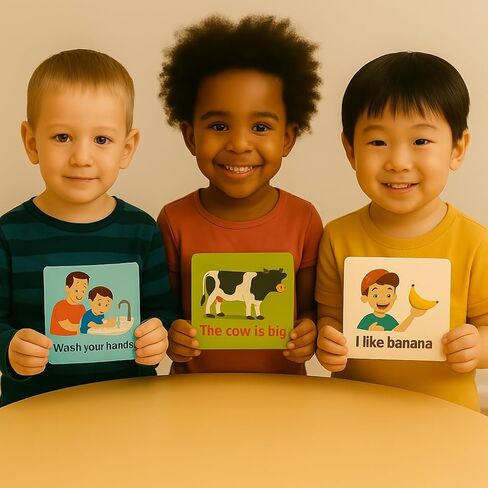 68 First Phrases and Sentences for Toddlers – Recyclable, Durable, Waterproof & Double-Sided Visual Flashcards for Early Learning, Speech & Language Development in Saudi Arabia