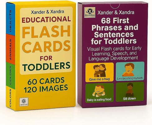 68 First Phrases and Sentences for Toddlers – Recyclable, Durable, Waterproof & Double-Sided Visual Flashcards for Early Learning, Speech & Language Development in Saudi Arabia