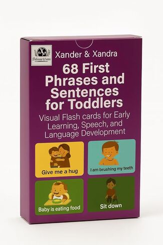 68 First Phrases and Sentences for Toddlers – Recyclable, Durable, Waterproof & Double-Sided Visual Flashcards for Early Learning, Speech & Language Development in Saudi Arabia
