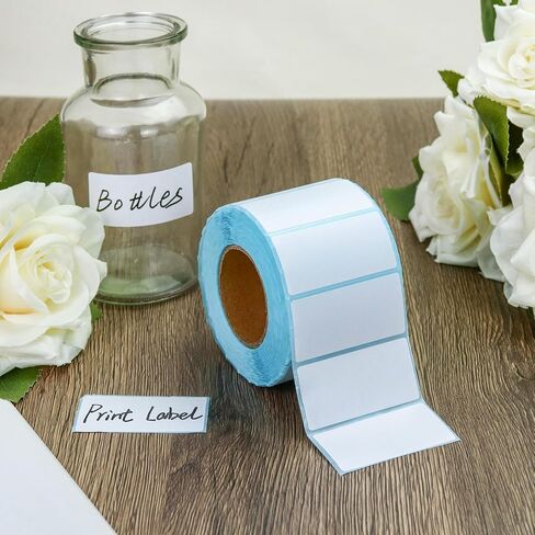 Roll of 1000 Pieces White Thermal Barcode Labels, 2" x 1" Rectangle Self-Adhesive Thermal Labels Stickers for Business in Saudi Arabia