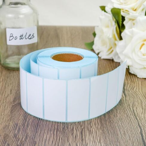 Roll of 1000 Pieces White Thermal Barcode Labels, 2" x 1" Rectangle Self-Adhesive Thermal Labels Stickers for Business in Saudi Arabia