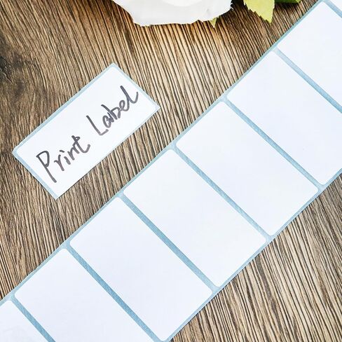 Roll of 1000 Pieces White Thermal Barcode Labels, 2" x 1" Rectangle Self-Adhesive Thermal Labels Stickers for Business in Saudi Arabia