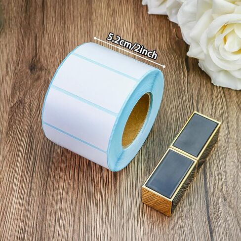 Roll of 1000 Pieces White Thermal Barcode Labels, 2" x 1" Rectangle Self-Adhesive Thermal Labels Stickers for Business in Saudi Arabia