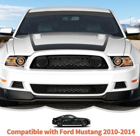 RT-TCZ Smoked Black Front Grille Light Lamp Trim Cover Decoration Exterior Accessories for Ford Mustang 2010-2014 in Saudi Arabia