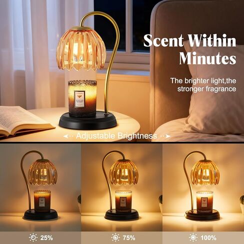 Luvkczc Candle Warmer Lamp with Timer, Dimmable Lamp Candle Warmer for Jar Candles, Ideal Gift for House Warming, Elegant Home Decoration, Pink Candle Warming Lamp, 2 Bulbs Included in Saudi Arabia