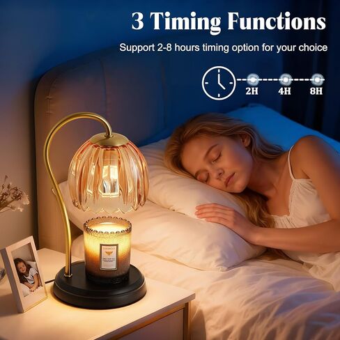Luvkczc Candle Warmer Lamp with Timer, Dimmable Lamp Candle Warmer for Jar Candles, Ideal Gift for House Warming, Elegant Home Decoration, Pink Candle Warming Lamp, 2 Bulbs Included in Saudi Arabia