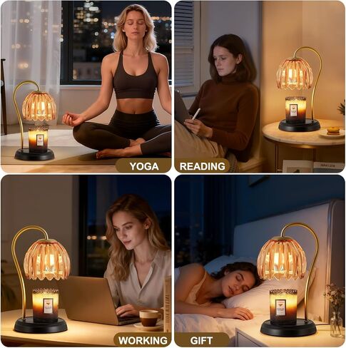Luvkczc Candle Warmer Lamp with Timer, Dimmable Lamp Candle Warmer for Jar Candles, Ideal Gift for House Warming, Elegant Home Decoration, Pink Candle Warming Lamp, 2 Bulbs Included in Saudi Arabia