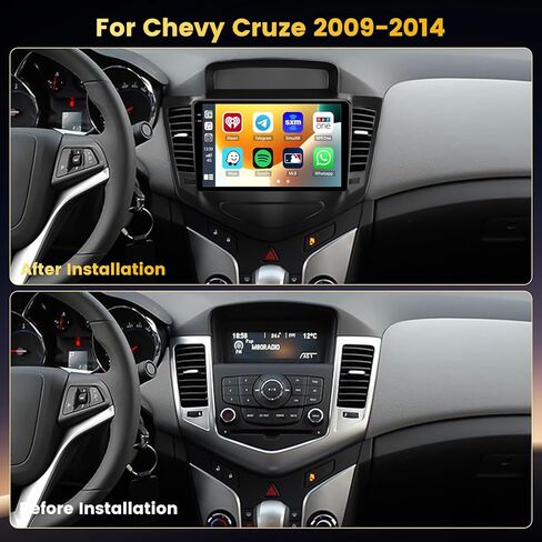 ستيريو سيارة 2+64 جيجابايت Android 13 لسيارة Chevy Cruze 2009-2015 مع Carplay Android Auto، Fuluku 9 بوصة شاشة تعمل باللمس راديو السيارة GPS WiFi Bluetooth SWC Mirror Link SWC 32EQ MIC كاميرا احتياطية in Kuwait