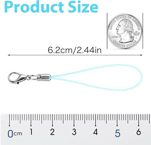 100 PCS Lobster Clasp Phone Charms Strap, Multicolor Lobster Clasp Keychain, Phone Charm Finger Lanyard Wrist Strap for Cellphone Cases Keychains DIY Crafts Jewelry Making in Saudi Arabia