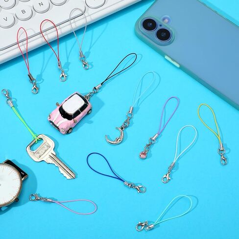 100 PCS Lobster Clasp Phone Charms Strap, Multicolor Lobster Clasp Keychain, Phone Charm Finger Lanyard Wrist Strap for Cellphone Cases Keychains DIY Crafts Jewelry Making in Saudi Arabia