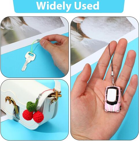 100 PCS Lobster Clasp Phone Charms Strap, Multicolor Lobster Clasp Keychain, Phone Charm Finger Lanyard Wrist Strap for Cellphone Cases Keychains DIY Crafts Jewelry Making in Saudi Arabia