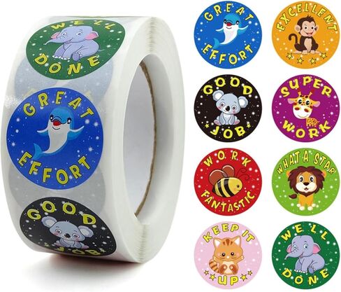 500 PCS Cute Pattern Motivational Decorative Stickers Roll Inspiring Designs for Crafts, Journals, Office Supplies, Planner,Classroom Rewards in Saudi Arabia