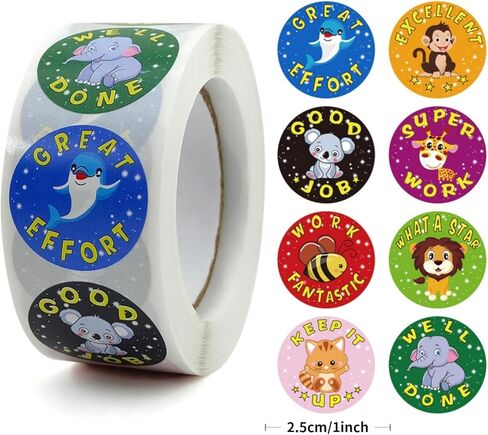 500 PCS Cute Pattern Motivational Decorative Stickers Roll Inspiring Designs for Crafts, Journals, Office Supplies, Planner,Classroom Rewards in Saudi Arabia