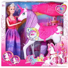 Baljinder Magic Unicorn & Princess Doll, Light-Up Unicorn Toys for Girls 3-6, Christmas Birthday Gifts for Kids Girls Aged 3 4 5 6 7 8 in Saudi Arabia