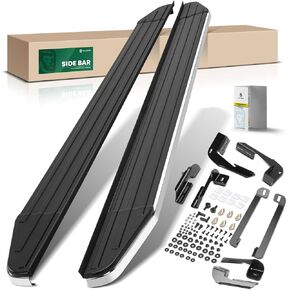 YHTAUTO 5.5" خطوات جانبية لألواح الجري متوافقة مع Toyota Sienna 2005-2010، مسحوق ألومنيوم أسود، مع شريط مطاطي طويل، قضبان جانبية للكابينة ملحقات خارجية للطرق الوعرة، مجموعة من 2 in Kuwait