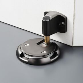 Ettonsun Mechanical Door Stopper - Adjustable Height Holder, No Magnetic Floor Stop, Windproof Indoor, No Drilling With Screws and 3M Adhesive - Black in Saudi Arabia