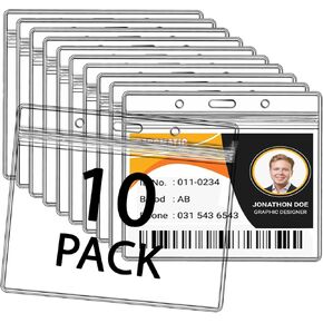 حاملات شارة الاسم، أكمام شارة بلاستيكية شفافة لحاملي الهوية (10 قطع أفقية) in Kuwait