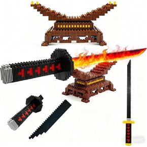 beego قتل شيطان السيف بناء عدة مجموعة، 19in تأثيري زينيتسوس الأصفر فلاش البرق السيف اللبنات مع حامل السيف، القاتل كاتانا السيف نموذج ديكور بناء الطوب هدية للمراهقين، الكبار in Kuwait