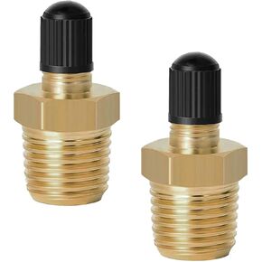 قطعتان من محولات نفخ الهواء النحاسية، 1/4 NPT (M) إلى صمام شريدر القياسي (M)، موصل منفاخ الإطارات مناسب لخرطوم الهواء المحمول التلقائي، ضاغط الهواء/المضخة، ظرف الهواء (بدون ساق الصمام) in Saudi Arabia