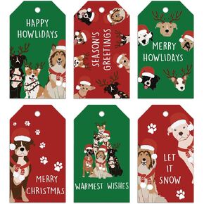 Whaline 90 قطعة عيد الميلاد ورقة العلامات الأحمر الأخضر الكلب تسميات معلقة اسم العلامات مع حبل القنب لفصل الشتاء عيد الميلاد حفلة DIY بها بنفسك لوازم الحرف in Kuwait