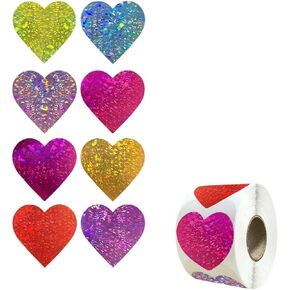 500PCS Heart Stickers Roll – 1.5 Inch Large Self Adhesive Heart Stickers for Envelopes, Valentines Stickers for Gift Wrapping, Cards, Scrapbook, Classroom, and Crafts (Multi-Colored) in Kuwait